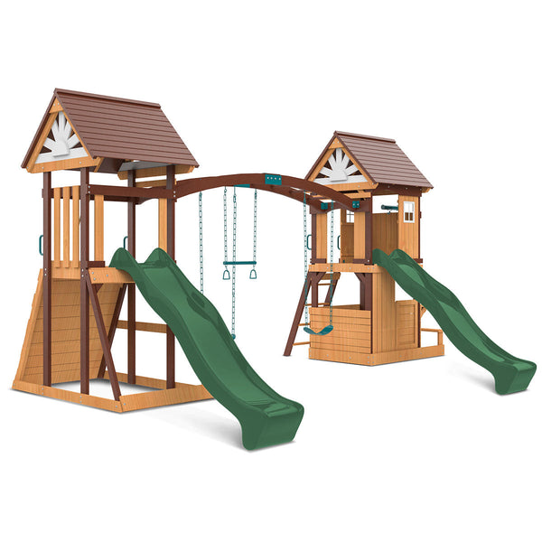Lifespan Kids Armadale Swing Set & Play Centre With Two 2.2M Slide (Green) Outdoor Play Sets