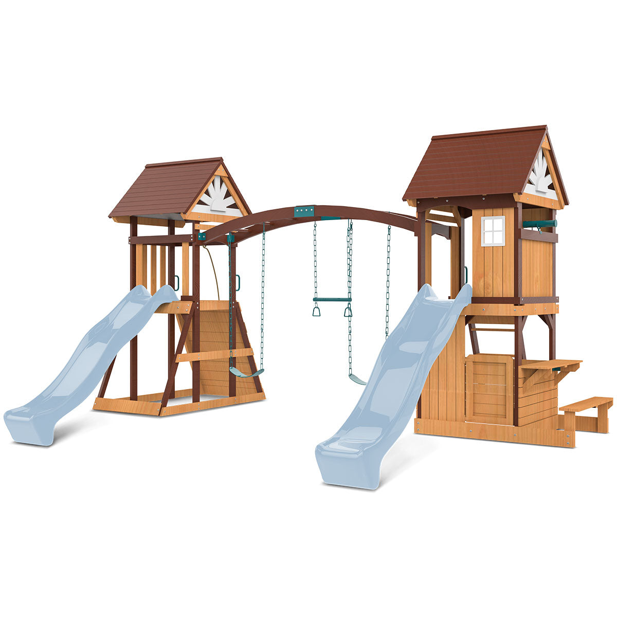 Lifespan Kids Armadale Swing Set & Play Centre With Two 2.2M Slide (Pastel Blue) Outdoor Play Sets
