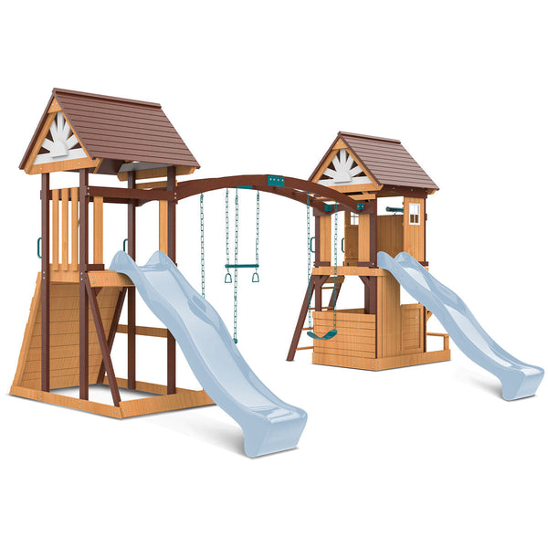 Lifespan Kids Armadale Swing Set & Play Centre With Two 2.2M Slide (Pastel Blue) Outdoor Play Sets