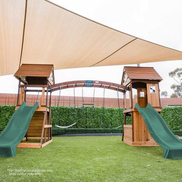 Lifespan Kids Armadale Swing Set & Play Centre With Two 2.2M Slide (Pastel Green) Outdoor Play Sets