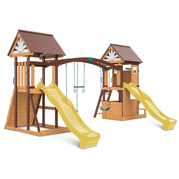 Lifespan Kids Armadale Swing Set & Play Centre With Two 2.2M Slide (Yellow) Outdoor Play Sets