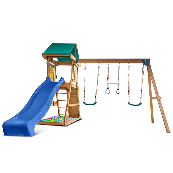 Lifespan Kids Birmingham Swing Set & Play Centre With 2.2M Slide (Blue) Outdoor Play Sets