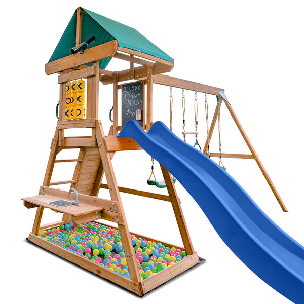 Lifespan Kids Birmingham Swing Set & Play Centre With 2.2M Slide (Blue) Outdoor Play Sets