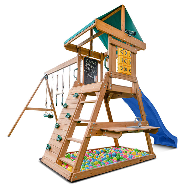 Lifespan Kids Birmingham Swing Set & Play Centre With 2.2M Slide (Blue) Outdoor Play Sets