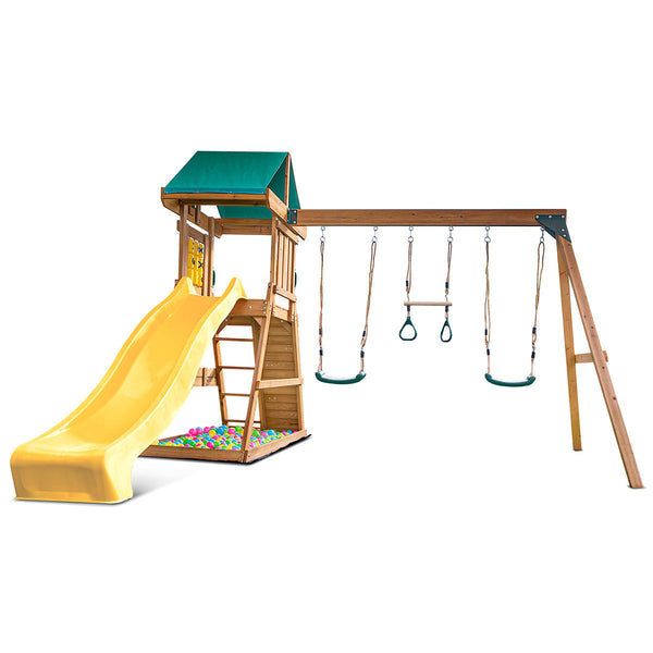 Lifespan Kids Birmingham Swing Set & Play Centre With 2.2M Slide (Yellow) Outdoor Play Sets