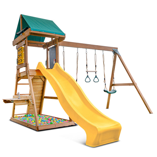 Lifespan Kids Birmingham Swing Set & Play Centre With 2.2M Slide (Yellow) Outdoor Play Sets
