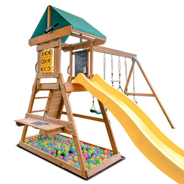 Lifespan Kids Birmingham Swing Set & Play Centre With 2.2M Slide (Yellow) Outdoor Play Sets