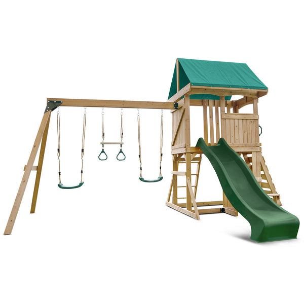 Lifespan Kids Carindale Swing Set & Play Centre With 2.2M Slide (Green) Outdoor Play Sets
