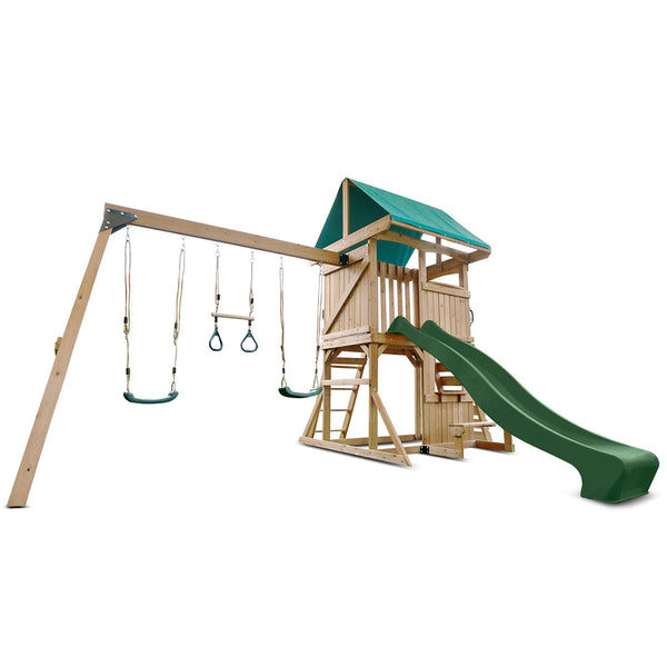 Lifespan Kids Carindale Swing Set & Play Centre With 2.2M Slide (Green) Outdoor Play Sets