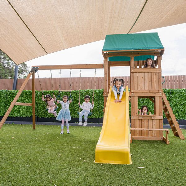 Lifespan Kids Carindale Swing Set & Play Centre With 2.2M Slide (Yellow) Outdoor Play Sets