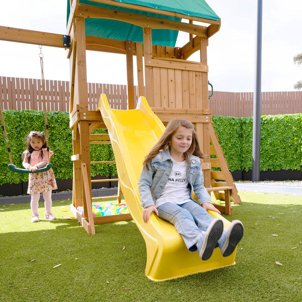 Lifespan Kids Carindale Swing Set & Play Centre With 2.2M Slide (Yellow) Outdoor Play Sets