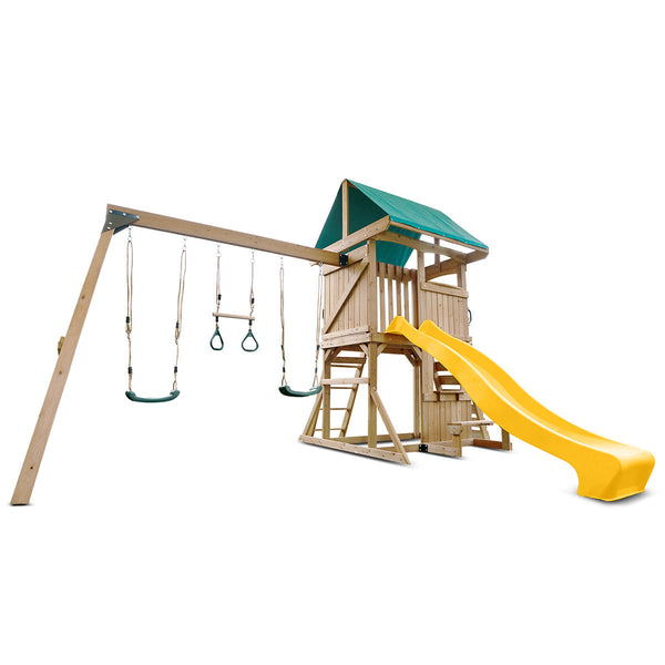 Lifespan Kids Carindale Swing Set & Play Centre With 2.2M Slide (Yellow) Outdoor Play Sets