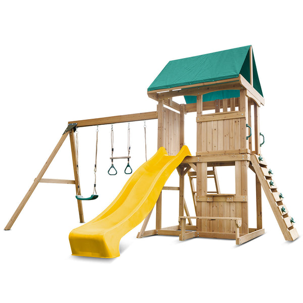 Lifespan Kids Carindale Swing Set & Play Centre With 2.2M Slide (Yellow) Outdoor Play Sets