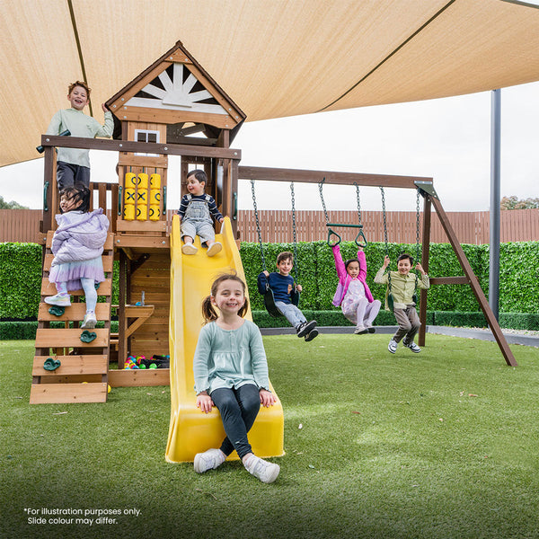 Lifespan Kids Coventry Swing Set & Play Centre With 2.2M Slide (Pastel Blue) Outdoor Play Sets