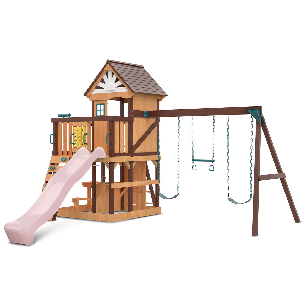 Lifespan Kids Coventry Swing Set & Play Centre With 2.2M Slide (Pastel Pink) Outdoor Play Sets