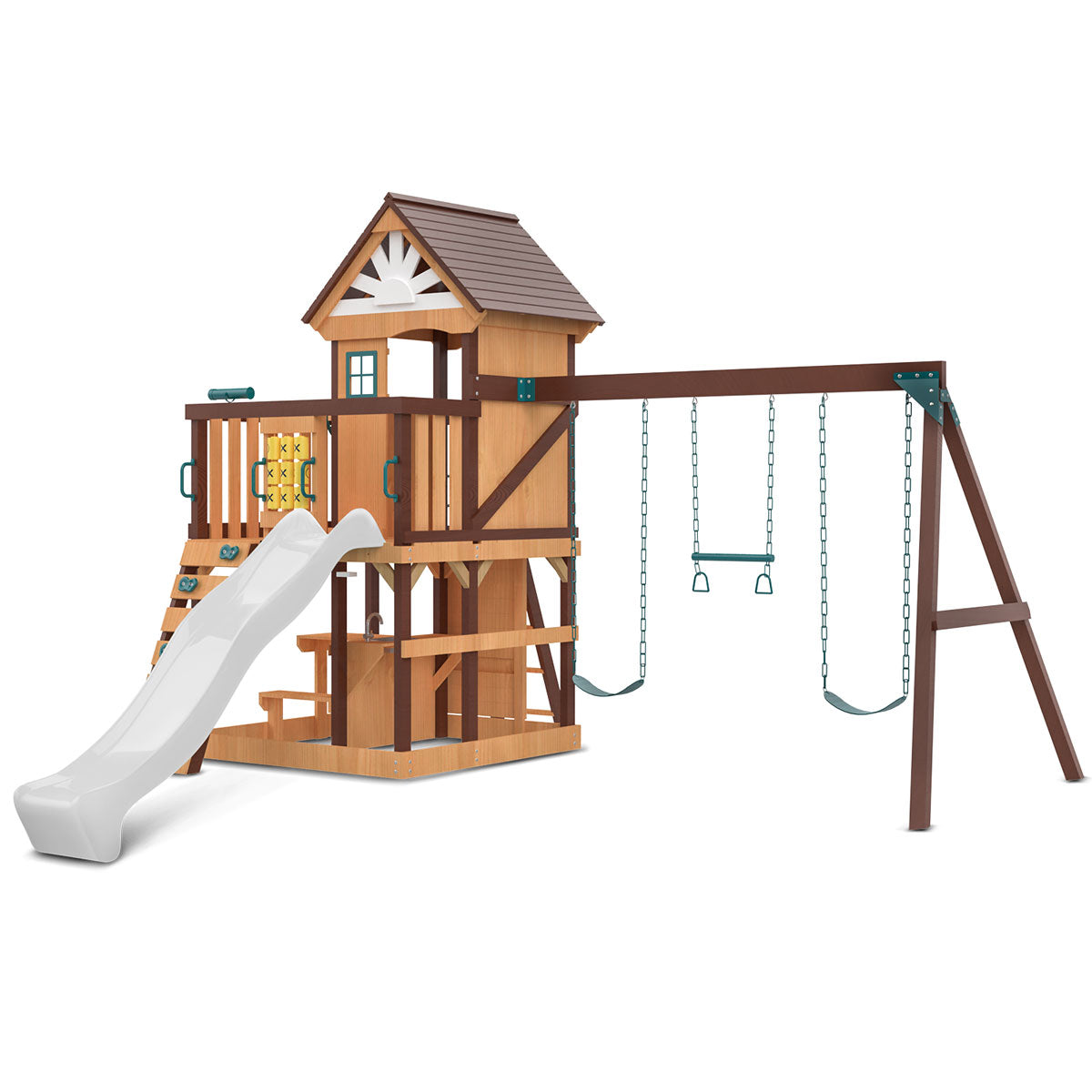 Lifespan Kids Coventry Swing Set & Play Centre With 2.2M Slide (White) Outdoor Play Sets