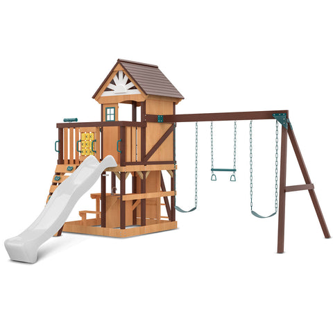 Lifespan Kids Coventry Swing Set & Play Centre With 2.2M Slide (White) Outdoor Play Sets