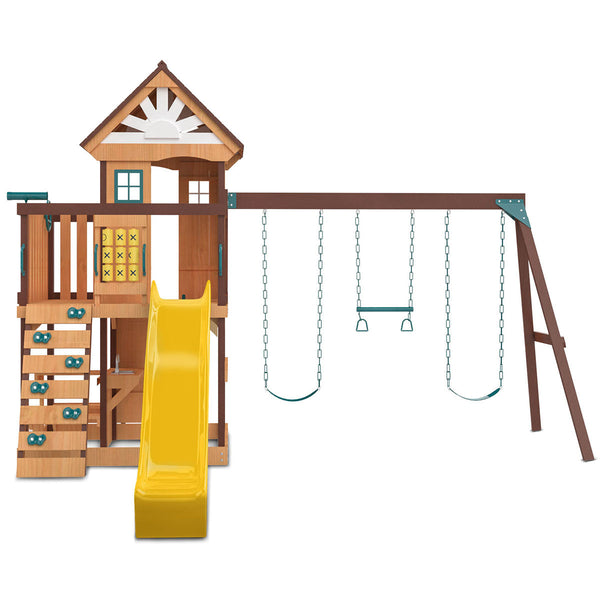 Lifespan Kids Coventry Swing Set & Play Centre With 2.2M Slide (Yellow) Outdoor Play Sets