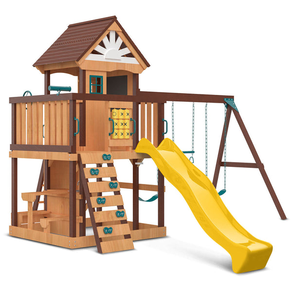 Lifespan Kids Coventry Swing Set & Play Centre With 2.2M Slide (Yellow) Outdoor Play Sets