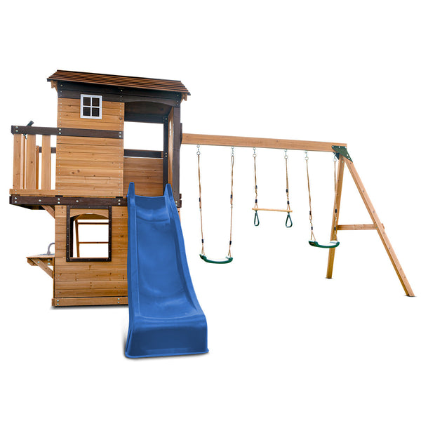 Lifespan Kids Darlington Swing Set & Play Centre With 2.2M Slide (Blue) Slides