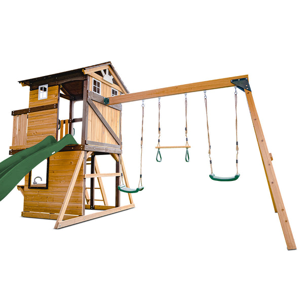 Lifespan Kids Darlington Swing Set & Play Centre With 2.2M Slide (Green) Slides