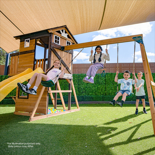 Lifespan Kids Darlington Swing Set & Play Centre With 2.2M Slide (Green) Slides