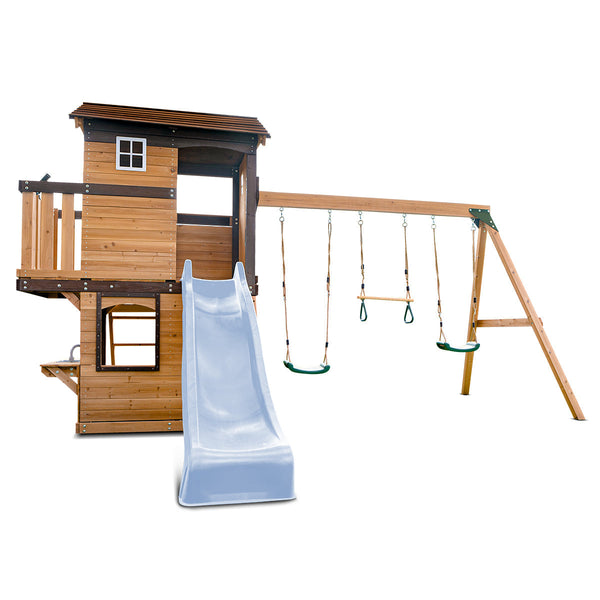 Lifespan Kids Darlington Swing Set & Play Centre With 2.2M Slide (Pastel Blue) Slides