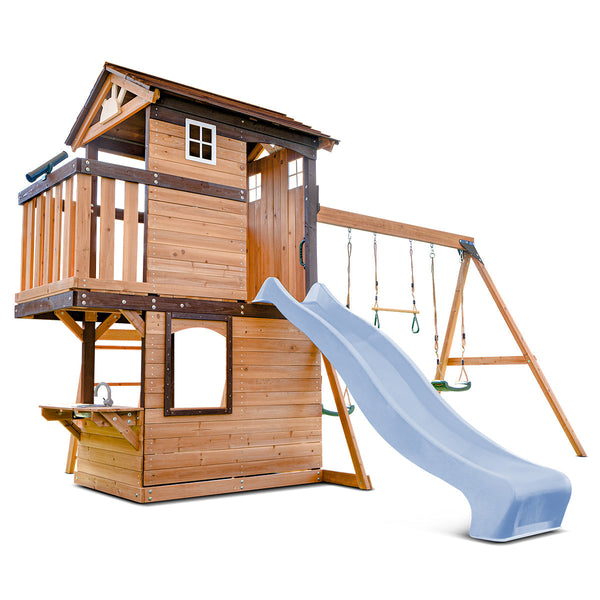 Lifespan Kids Darlington Swing Set & Play Centre With 2.2M Slide (Pastel Blue) Slides