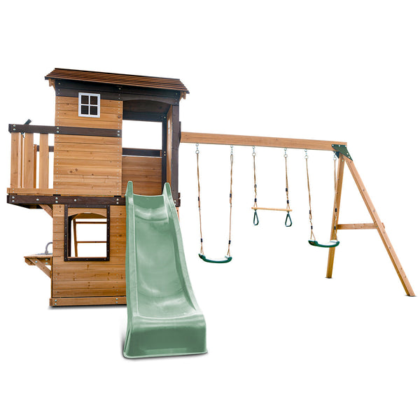 Lifespan Kids Darlington Swing Set & Play Centre With 2.2M Slide (Pastel Green) Slides