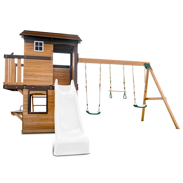Lifespan Kids Darlington Swing Set & Play Centre With 2.2M Slide (White) Slides