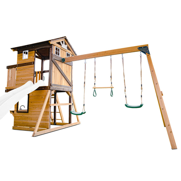 Lifespan Kids Darlington Swing Set & Play Centre With 2.2M Slide (White) Slides
