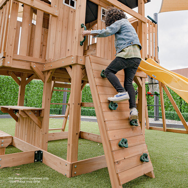 Lifespan Kids Kensington Swing Set Monkey Bars & Play Centre With 2.2M Slide (Green) Outdoor Play Sets