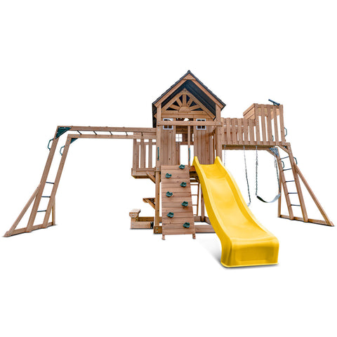 Lifespan Kids Kensington Swing Set Monkey Bars & Play Centre With 2.2M Slide (Yellow) Outdoor Play Sets