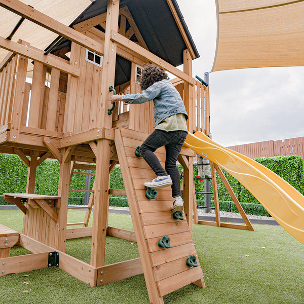 Lifespan Kids Kensington Swing Set Monkey Bars & Play Centre With 2.2M Slide (Yellow) Outdoor Play Sets