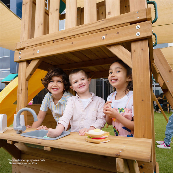 Lifespan Kids Montrose Swing Set & Play Centre With 2.2M Slide (Pastel Blue) Slides