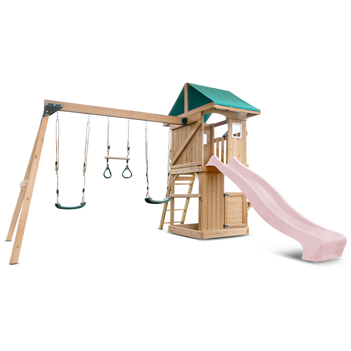 Lifespan Kids Montrose Swing Set & Play Centre With 2.2M Slide (Pastel Pink) Slides