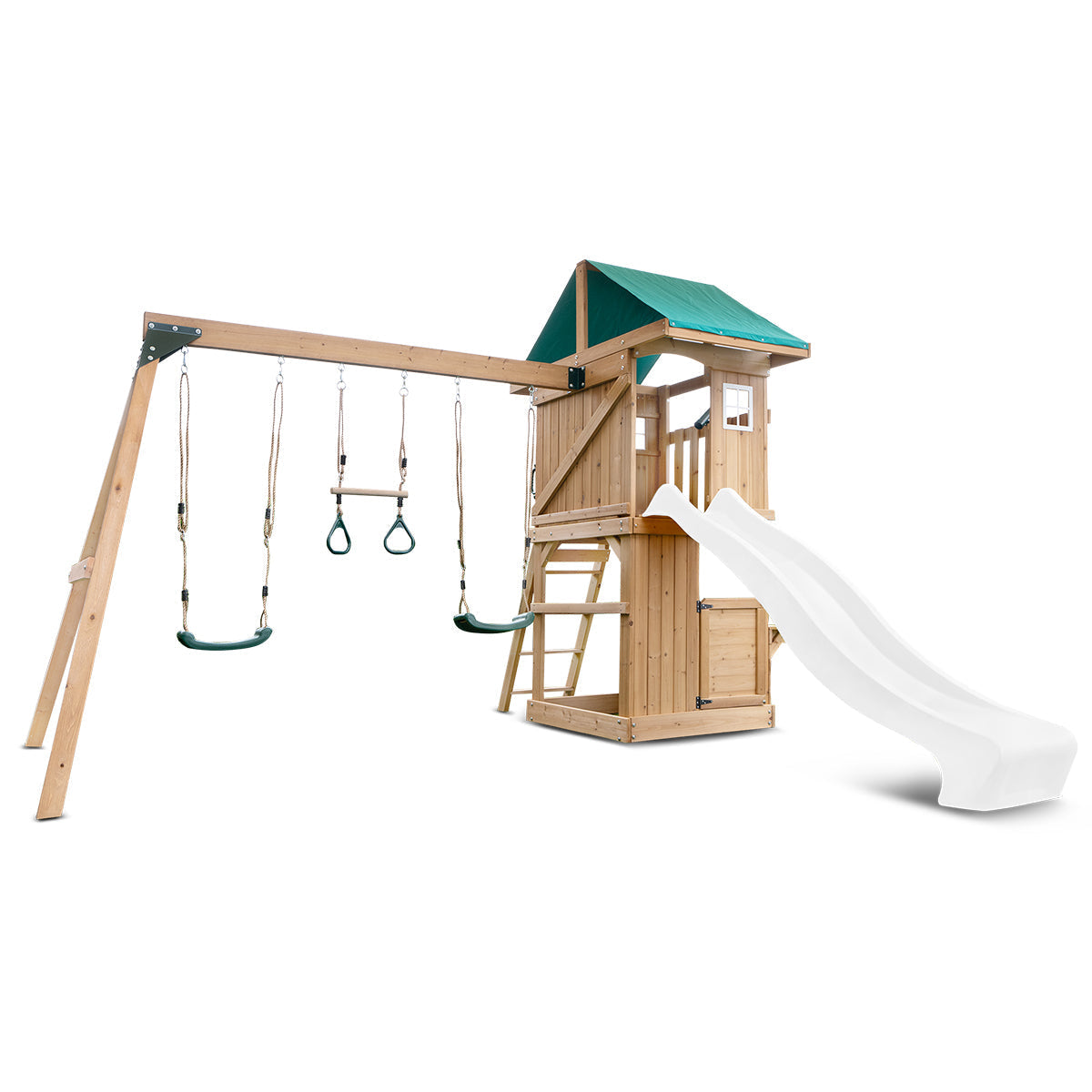 Lifespan Kids Montrose Swing Set & Play Centre With 2.2M Slide (White) Slides