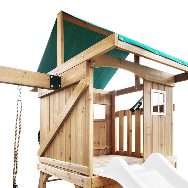 Lifespan Kids Montrose Swing Set & Play Centre With 2.2M Slide (White) Slides