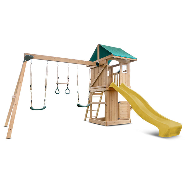 Lifespan Kids Montrose Swing Set & Play Centre With 2.2M Slide (Yellow) Slides
