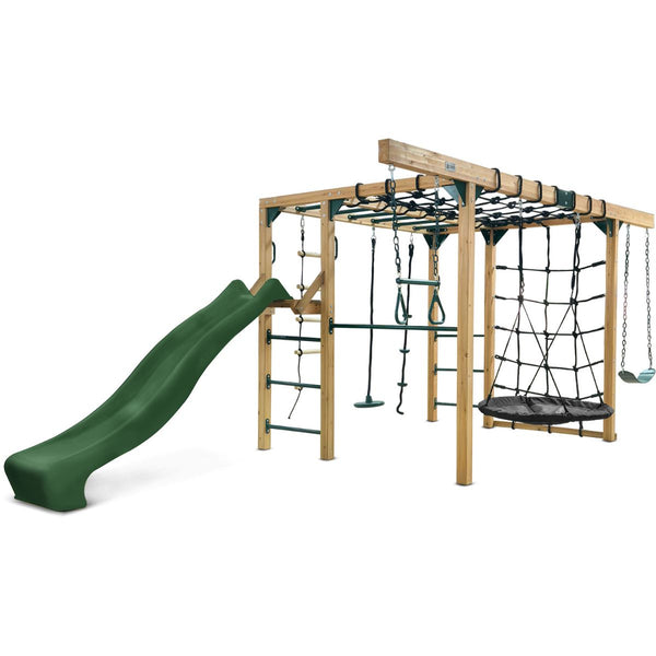 Lifespan Kids Orangutan Monkey Bars Jungle Gym Climbing Frame With 2.2M Slide (Green) Outdoor Play Sets