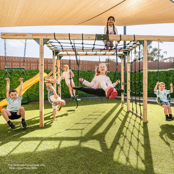 Lifespan Kids Orangutan Monkey Bars Jungle Gym Climbing Frame With 2.2M Slide (Green) Outdoor Play Sets