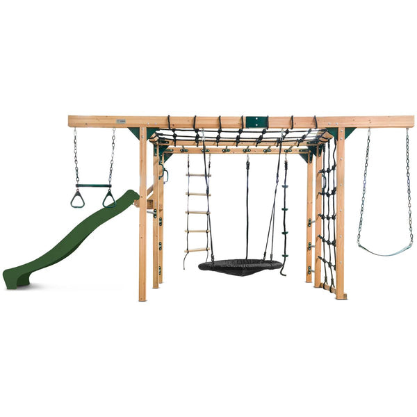 Lifespan Kids Orangutan Monkey Bars Jungle Gym Climbing Frame With 2.2M Slide (Green) Outdoor Play Sets