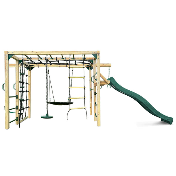 Lifespan Kids Orangutan Climbing Cube Jungle Gym Play Centre + Green Slide Outdoor Play Sets