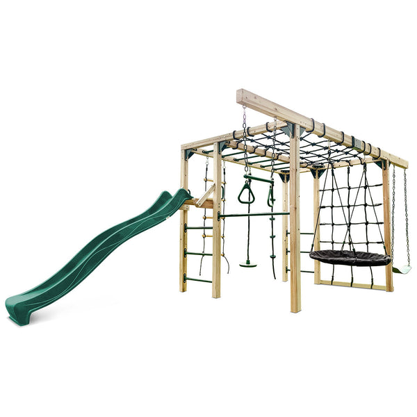Lifespan Kids Orangutan Climbing Cube Jungle Gym Play Centre + Green Slide Outdoor Play Sets