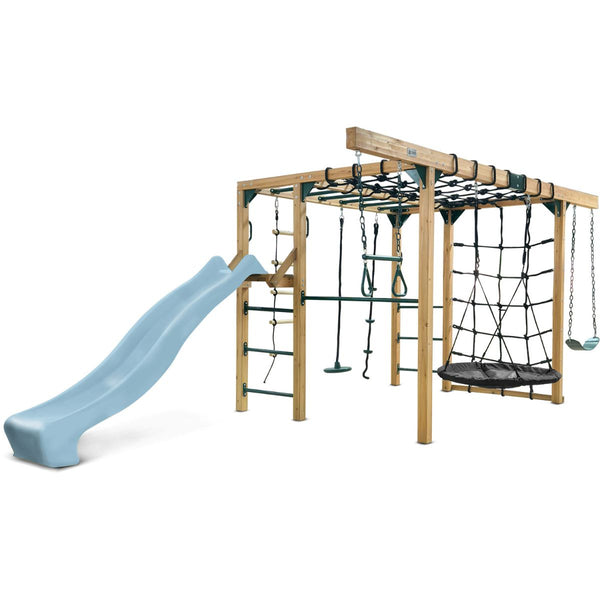 Lifespan Kids Orangutan Monkey Bars Jungle Gym Climbing Frame With 2.2M Slide (Pastel Blue) Outdoor Play Sets
