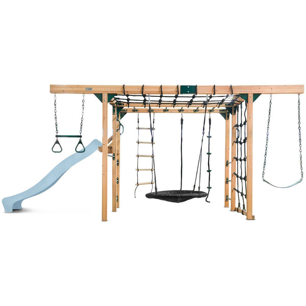 Lifespan Kids Orangutan Monkey Bars Jungle Gym Climbing Frame With 2.2M Slide (Pastel Blue) Outdoor Play Sets