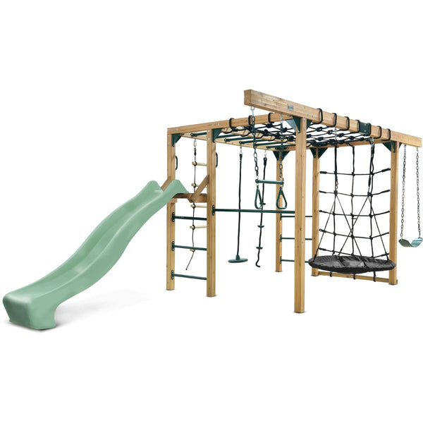 Lifespan Kids Orangutan Monkey Bars Jungle Gym Climbing Frame With 2.2M Slide (Pastel Green) Outdoor Play Sets