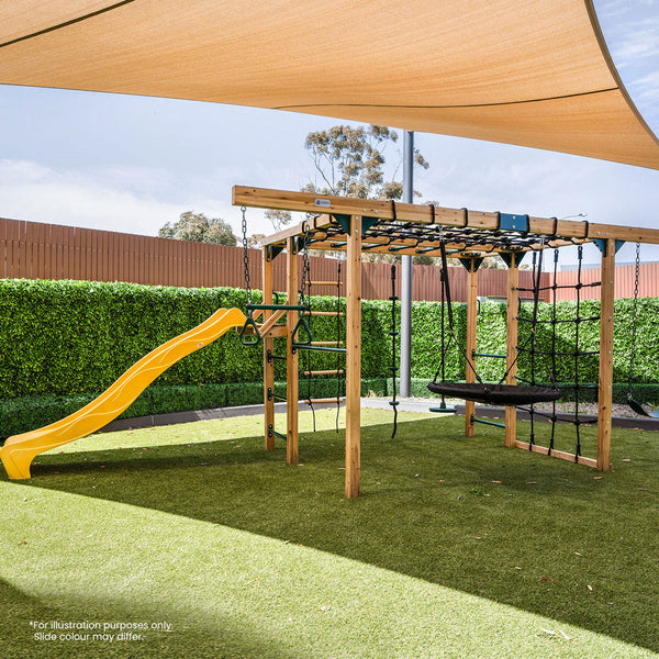 Lifespan Kids Orangutan Monkey Bars Jungle Gym Climbing Frame With 2.2M Slide (Pastel Pink) Outdoor Play Sets