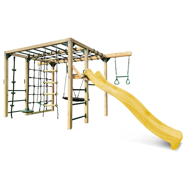 Lifespan Kids Orangutan Climbing Cube Jungle Gym Play Centre + Yellow Slide Outdoor Play Sets