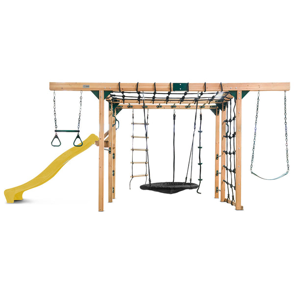 Lifespan Kids Orangutan Climbing Cube Jungle Gym Play Centre + Yellow Slide Outdoor Play Sets